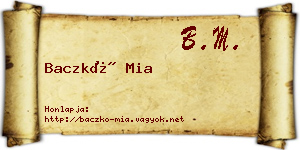 Baczkó Mia névjegykártya